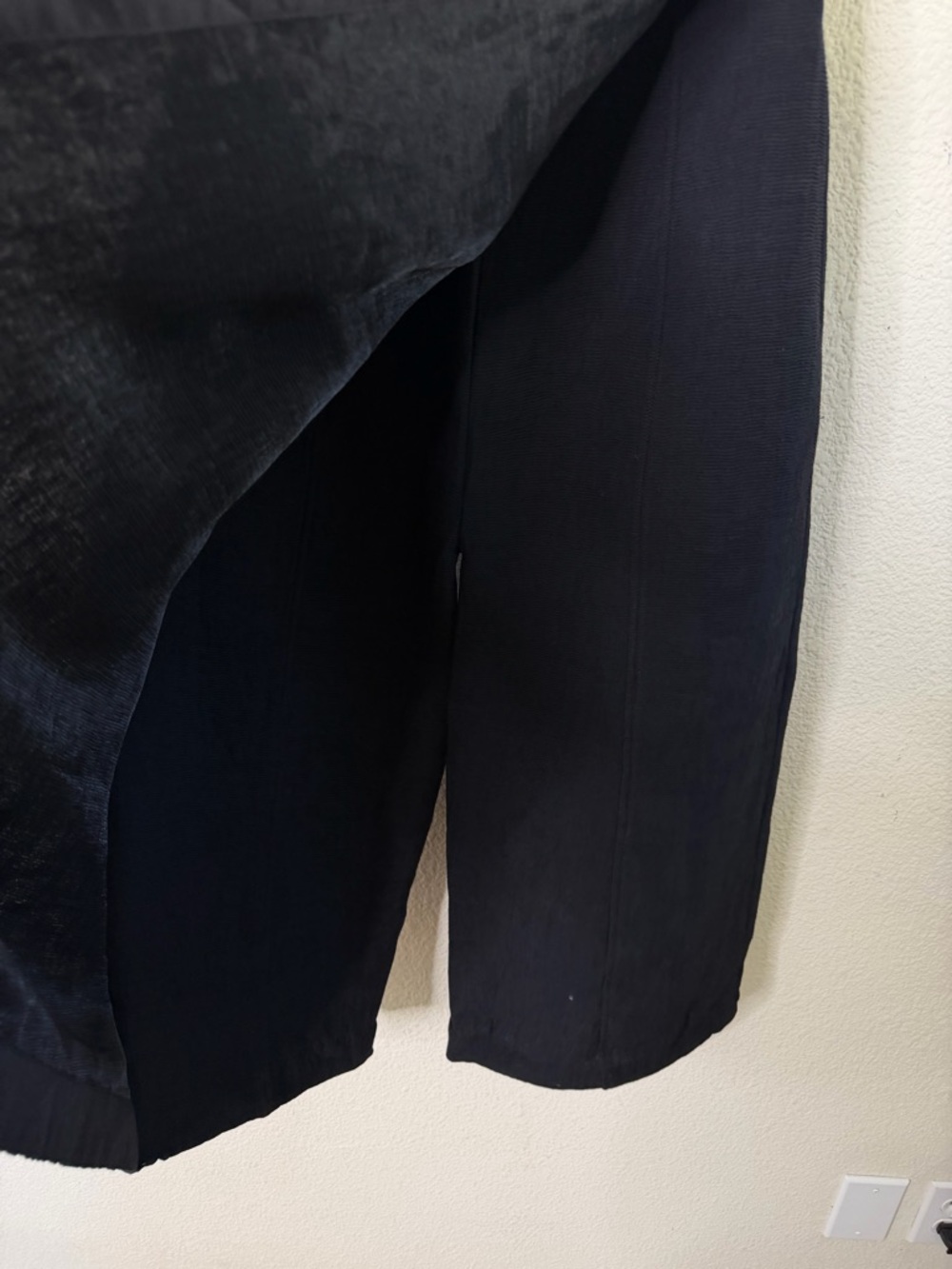 Alpha60 XXS Black Wide Leg Culotte Pants Skirt Overlay Flap Front Wrap Detail - Picture 6 of 9